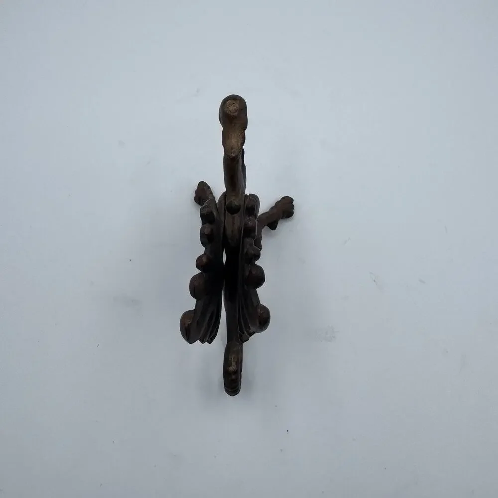 Vintage Cast Iron Winged Griffin Dragon Figurine 4.5” Heavy Gothic Decor 14 oz